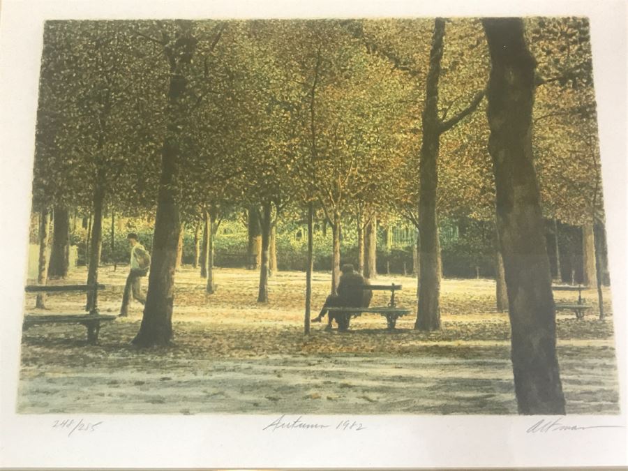 Harold Altman 'Autumn 1982' Lithograph In Color Hand Signed Lower Right In Gilt Wood Frame Appraised For $495 In 1987 [Photo 11]