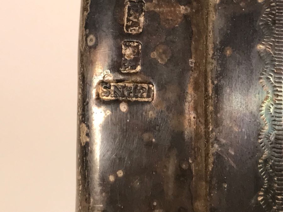 Antique 3-Handle Henry Atkin Atkin Brothers Sheffield British Plated Nickel Silver BPNS Mug Stein Tankard Glass Bottom Ship Mug 1,410g [Photo 16]