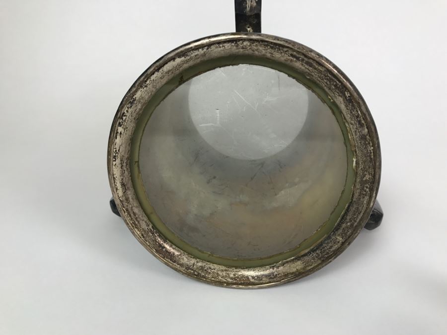 Antique 3-Handle Henry Atkin Atkin Brothers Sheffield British Plated Nickel Silver BPNS Mug Stein Tankard Glass Bottom Ship Mug 1,410g [Photo 21]