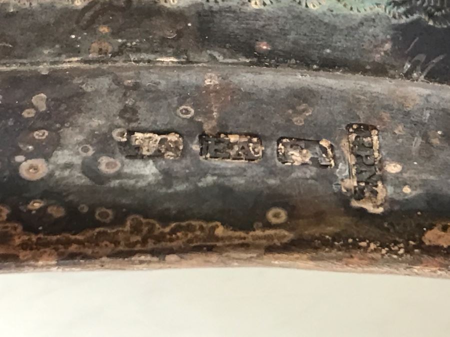 Antique 3-Handle Henry Atkin Atkin Brothers Sheffield British Plated Nickel Silver BPNS Mug Stein Tankard Glass Bottom Ship Mug 1,410g [Photo 13]