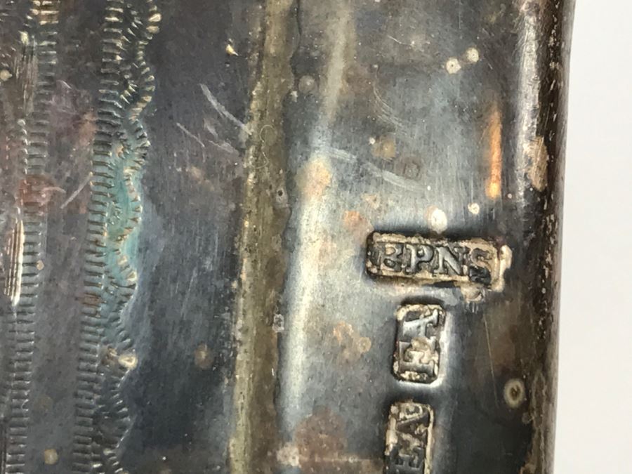 Antique 3-Handle Henry Atkin Atkin Brothers Sheffield British Plated Nickel Silver BPNS Mug Stein Tankard Glass Bottom Ship Mug 1,410g [Photo 15]