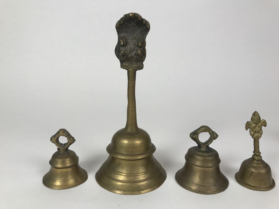 (4) Collection Of India Brass Bells Purchased In India [Photo 2]