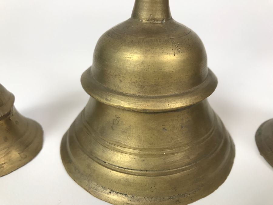 4 Collection Of India Brass Bells Purchased In India