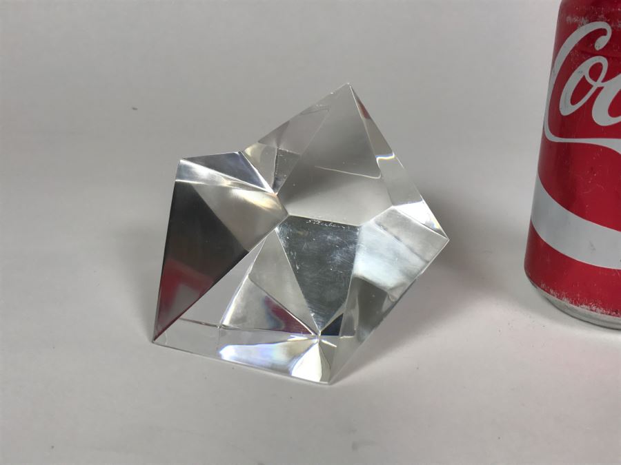 STEUBEN Glass Sculpture Paperweight Etched Signed [Photo 4]