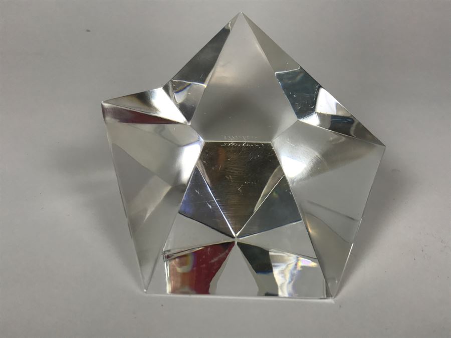 STEUBEN Glass Sculpture Paperweight Etched Signed [Photo 5]