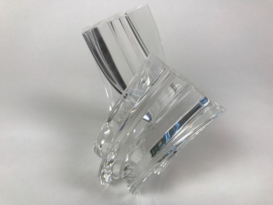 Vintage STEUBEN Crystal 'Star Stream' #8567 By Neil Cohen ~ 5 1/2' x 5' - Slight Chip On Bottom (Not Visible) As Shown In Photos [Photo 7]