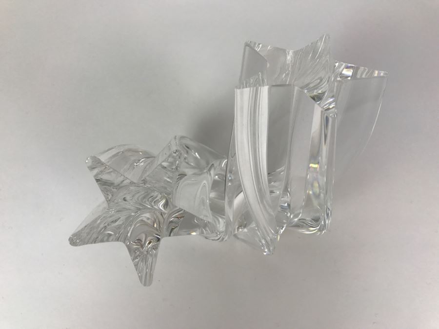 Vintage STEUBEN Crystal 'Star Stream' #8567 By Neil Cohen ~ 5 1/2' x 5' - Slight Chip On Bottom (Not Visible) As Shown In Photos [Photo 3]