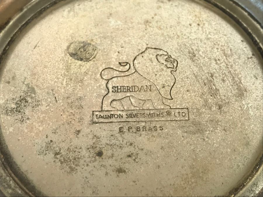 Pair Of Sheridan Taunton Silversmiths LTD E.P. Over Brass Cups From Kentucky Derby [Photo 6]