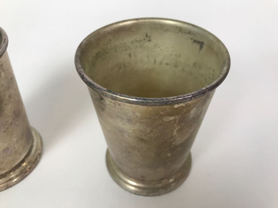 Pair Of Sheridan Taunton Silversmiths LTD E.P. Over Brass Cups From Kentucky Derby [Photo 4]