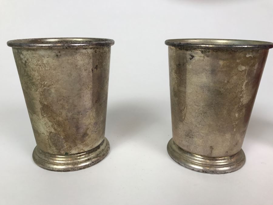 Pair Of Sheridan Taunton Silversmiths LTD E.P. Over Brass Cups From Kentucky Derby [Photo 2]