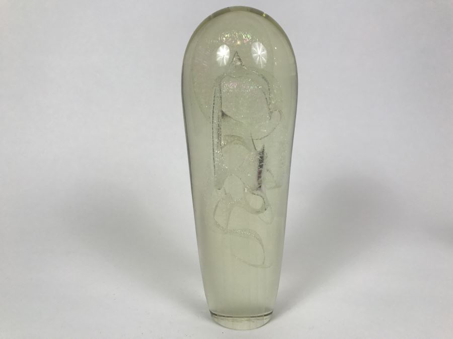 Vintage 1987 Art Glass Sculpture Signed Underneath [Photo 3]