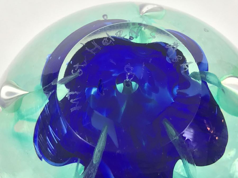 Art Glass Paperweight Signed Mt. St. Helen's Ash [Photo 7]