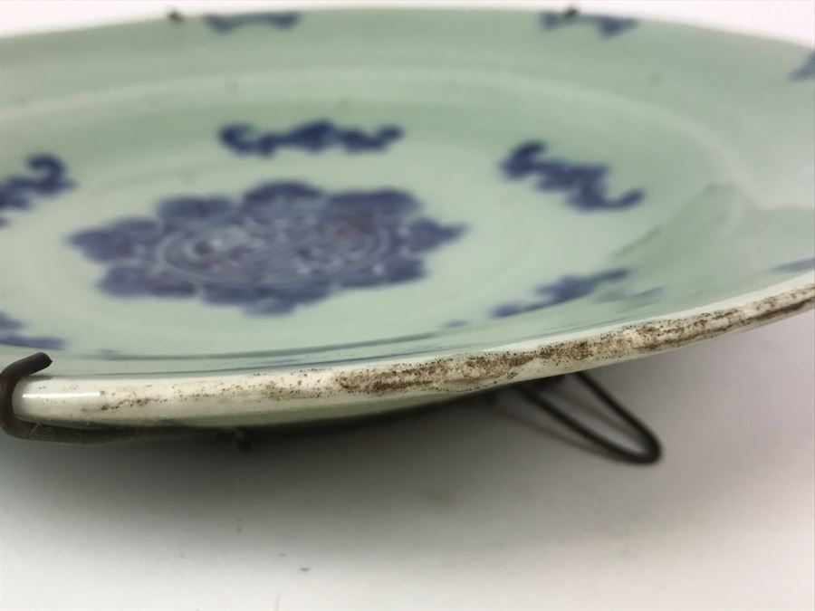 Antique Chinese Blue And White Porcelain Bowl Signed Underneath [Photo 20]