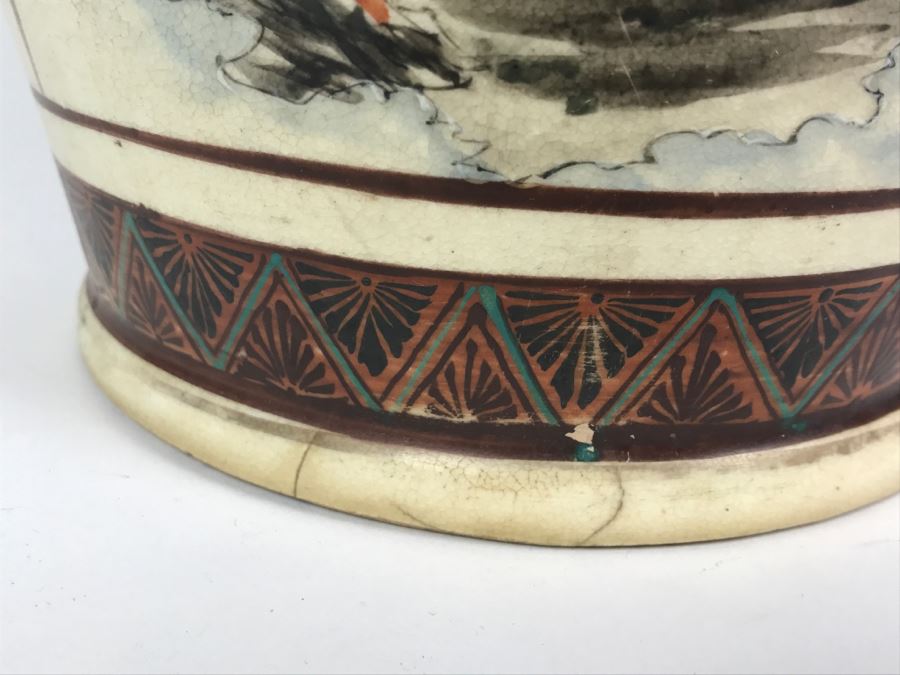 Stunning Large 24' Antique Asian Detailed Hand Painted Vase [Photo 24]