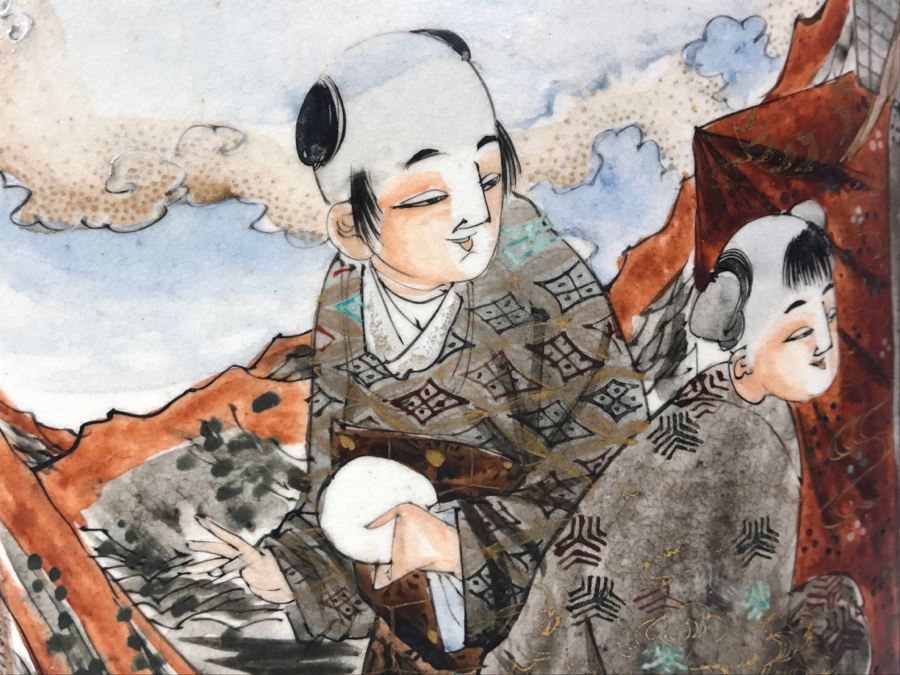 Stunning Large 24' Antique Asian Detailed Hand Painted Vase [Photo 25]