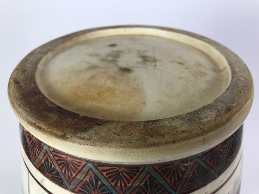 Stunning Large 24' Antique Asian Detailed Hand Painted Vase [Photo 35]