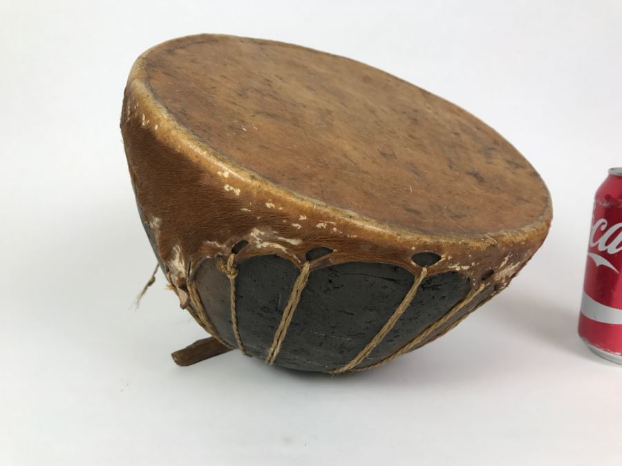 Folk Art African Drum Used in Africa To 'Drum Up Business'
