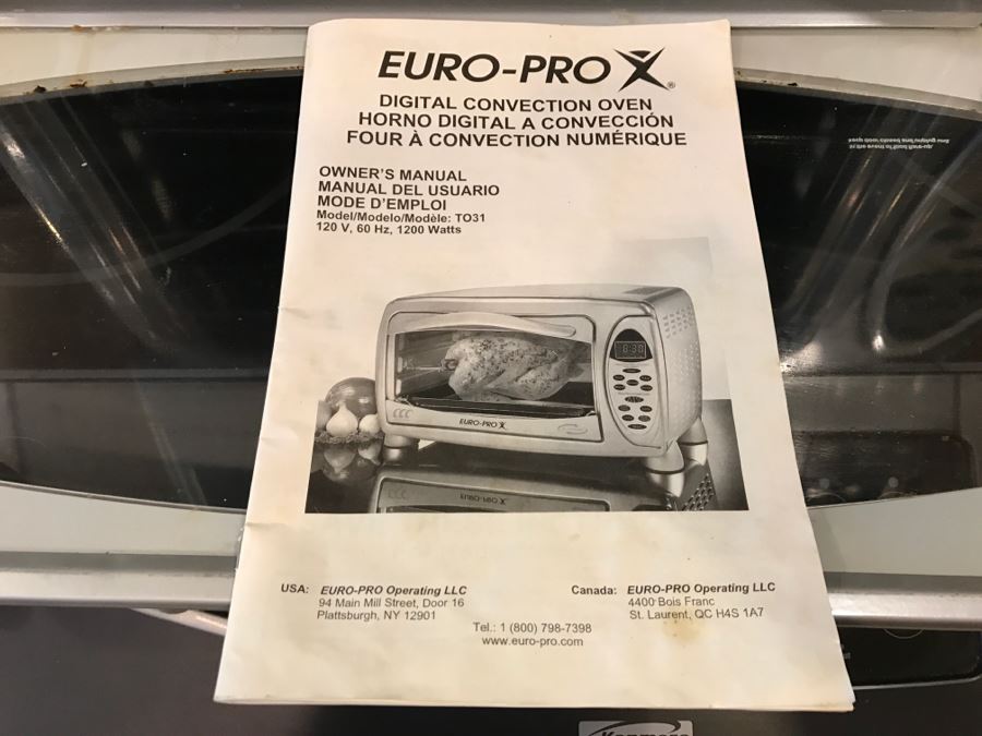 Euro-Pro Digital Convection Oven Model TO31