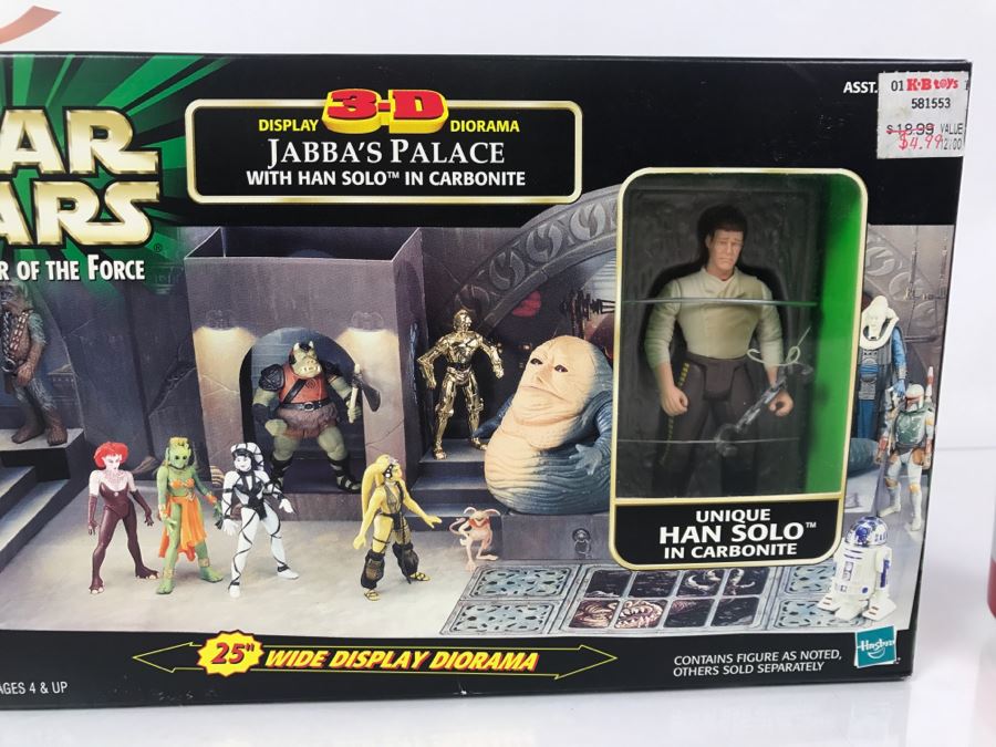 STAR WARS The Power Of The Force Jabba's Palace With Han Solo In Carbonite 3-D Diorama Hasbro 1998 New In Box [Photo 4]