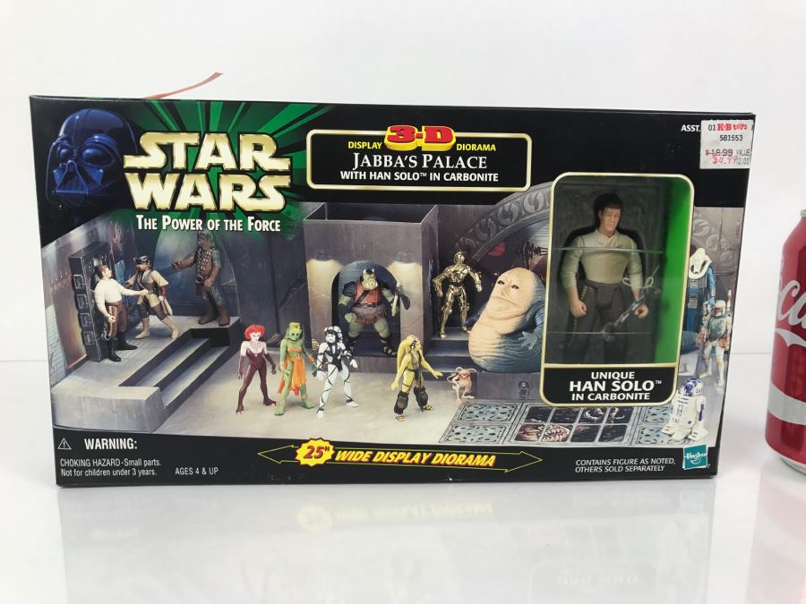 STAR WARS The Power Of The Force Jabba's Palace With Han Solo In Carbonite 3-D Diorama Hasbro 1998 New In Box [Photo 1]