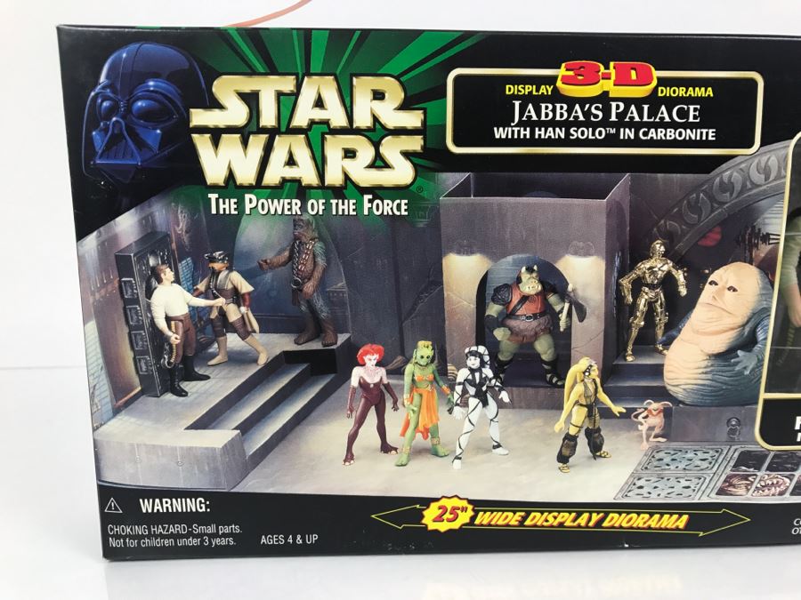 STAR WARS The Power Of The Force Jabba's Palace With Han Solo In Carbonite 3-D Diorama Hasbro 1998 New In Box [Photo 3]