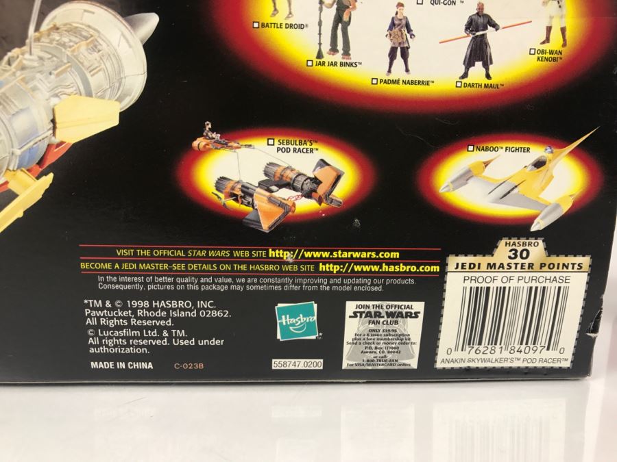STAR WARS Episode 1 Anakin Skywalker’s Pod Racer Hasbro 1998 84020/84097 New In Box [Photo 10]