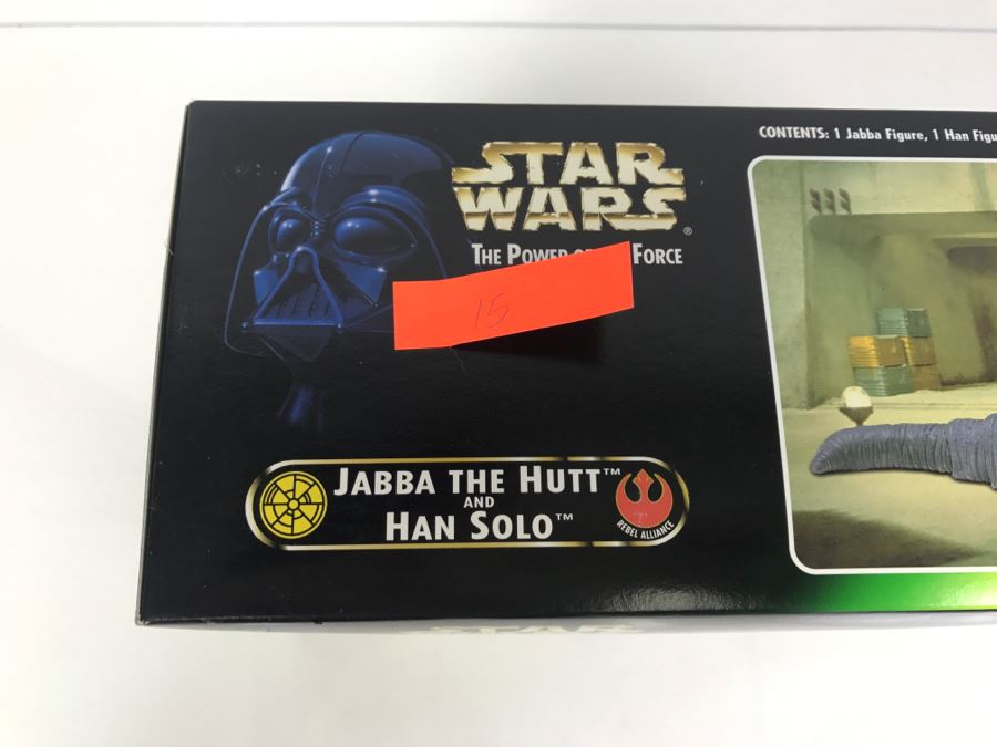 STAR WARS The Power Of The Force Jabba The Hutt And Han Solo Kenner Hasbro 1997 69645/69742 New In Box [Photo 4]