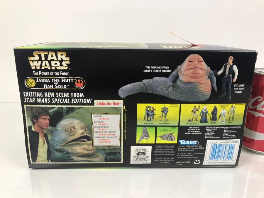 STAR WARS The Power Of The Force Jabba The Hutt And Han Solo Kenner Hasbro 1997 69645/69742 New In Box [Photo 5]