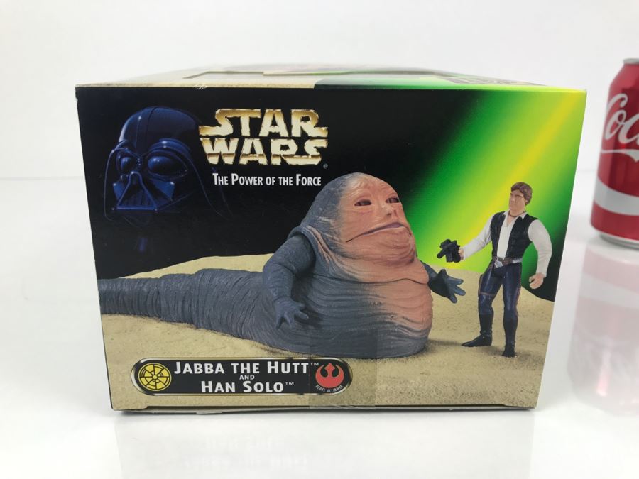 STAR WARS The Power Of The Force Jabba The Hutt And Han Solo Kenner Hasbro 1997 69645/69742 New In Box [Photo 9]