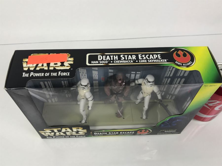 STAR WARS The Power Of The Force Death Star Escape - Han Solo, Chewbacca, Luke Skywalker Kenner Hasbro 1997 69737 New In Box [Photo 10]