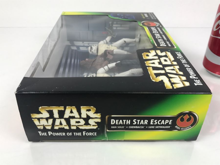 STAR WARS The Power Of The Force Death Star Escape - Han Solo, Chewbacca, Luke Skywalker Kenner Hasbro 1997 69737 New In Box [Photo 13]