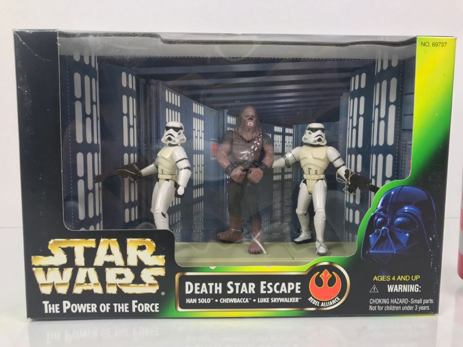 STAR WARS The Power Of The Force Death Star Escape - Han Solo, Chewbacca, Luke Skywalker Kenner Hasbro 1997 69737 New In Box [Photo 2]