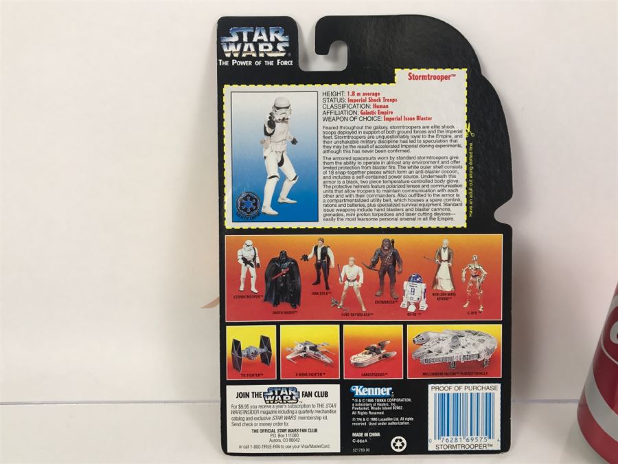 STAR WARS The Power Of The Force Stormtrooper Kenner Tonka Hasbro 1995 69570/69575 New On Card [Photo 5]