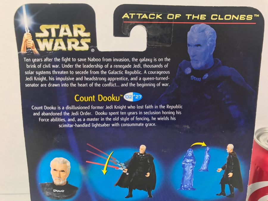 STAR WARS Attack of the Clones Count Dooku Collection 1 Hasbro 2002 New On Card [Photo 7]