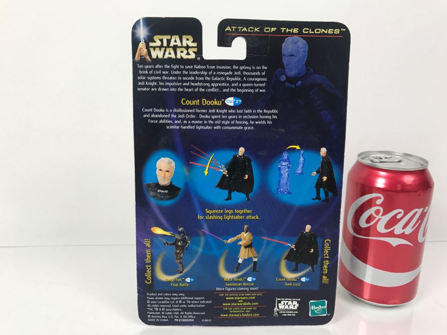 STAR WARS Attack of the Clones Count Dooku Collection 1 Hasbro 2002 New On Card [Photo 6]