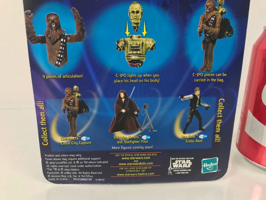 STAR WARS The Empire Strikes Back Chewbacca With Electronic C-3PO Collection 1 Hasbro 2002 New On Card [Photo 10]