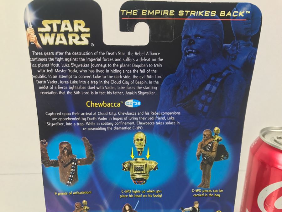 STAR WARS The Empire Strikes Back Chewbacca With Electronic C-3PO Collection 1 Hasbro 2002 New On Card [Photo 9]