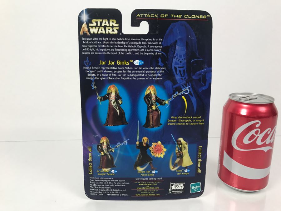 STAR WARS Attack of the Clones Jar Jar Binks Collection 2 Hasbro 2001 New On Card [Photo 7]