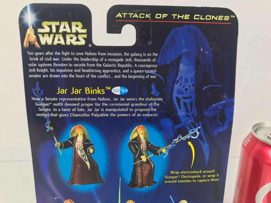 STAR WARS Attack of the Clones Jar Jar Binks Collection 2 Hasbro 2001 New On Card [Photo 8]