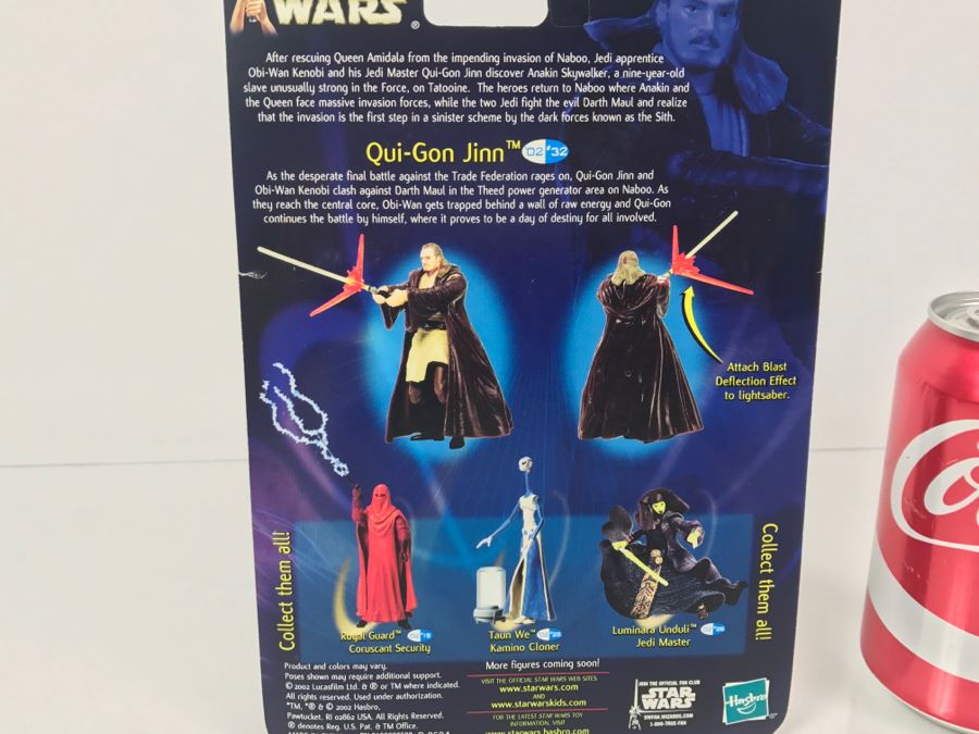 STAR WARS The Phantom Menace Qui-Gon Jinn Collection 2 Hasbro 2002 New On Card [Photo 10]
