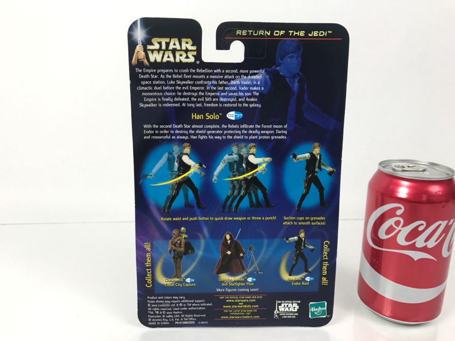 STAR WARS Return Of The Jedi Han Solo With Quick-Draw Action Collection 1 Hasbro 2002 New On Card [Photo 8]