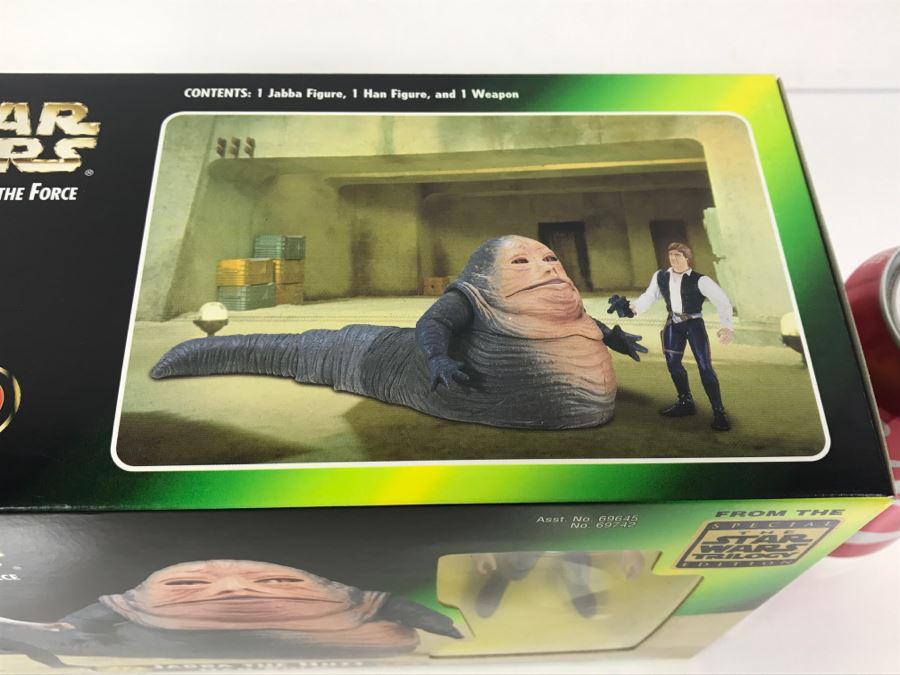 STAR WARS The Power Of The Force Jabba The Hutt And Han Solo Kenner Hasbro 1997 69645/69742 New in Box [Photo 7]