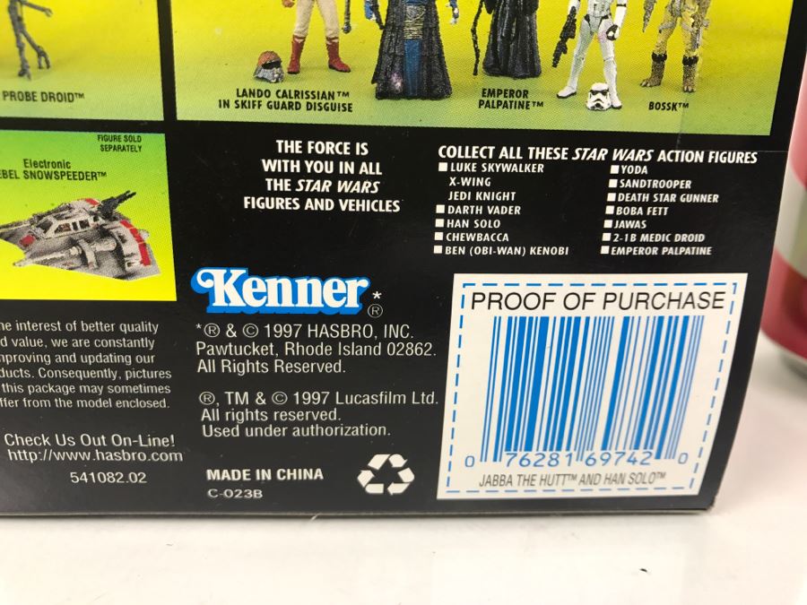 STAR WARS The Power Of The Force Jabba The Hutt And Han Solo Kenner Hasbro 1997 69645/69742 New in Box [Photo 11]