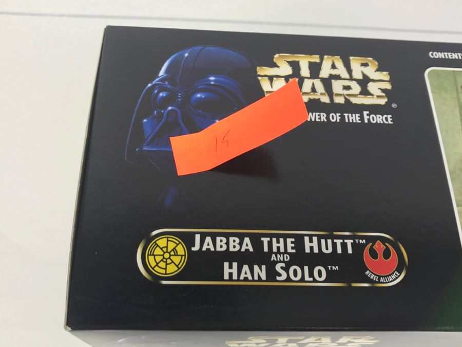 STAR WARS The Power Of The Force Jabba The Hutt And Han Solo Kenner Hasbro 1997 69645/69742 New in Box [Photo 6]
