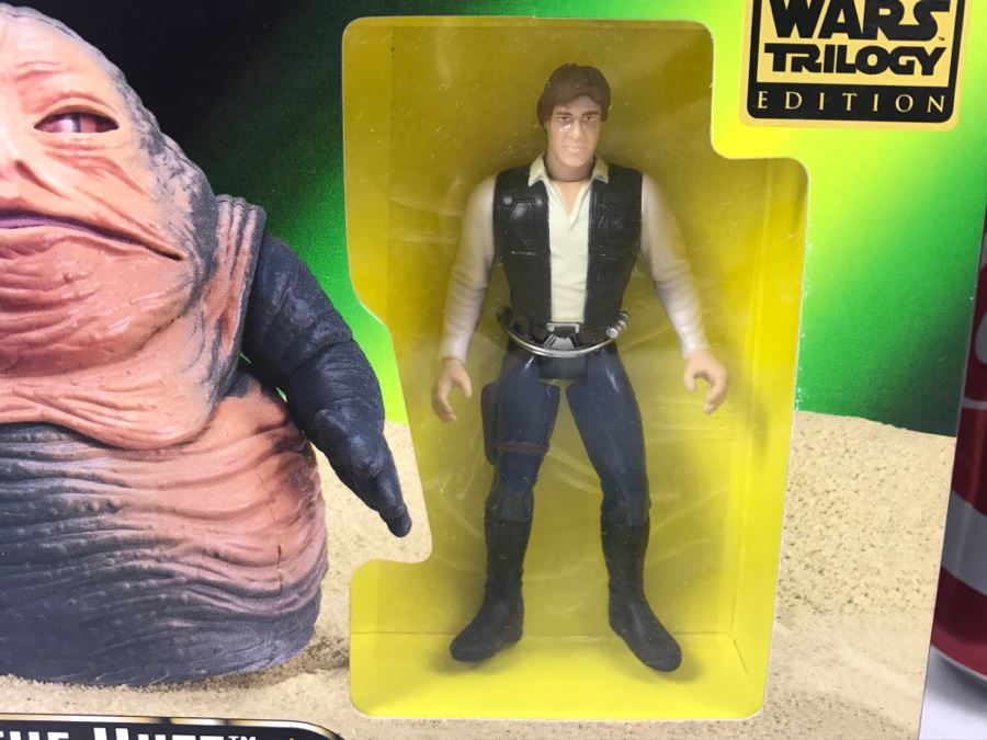 STAR WARS The Power Of The Force Jabba The Hutt And Han Solo Kenner Hasbro 1997 69645/69742 New in Box [Photo 8]