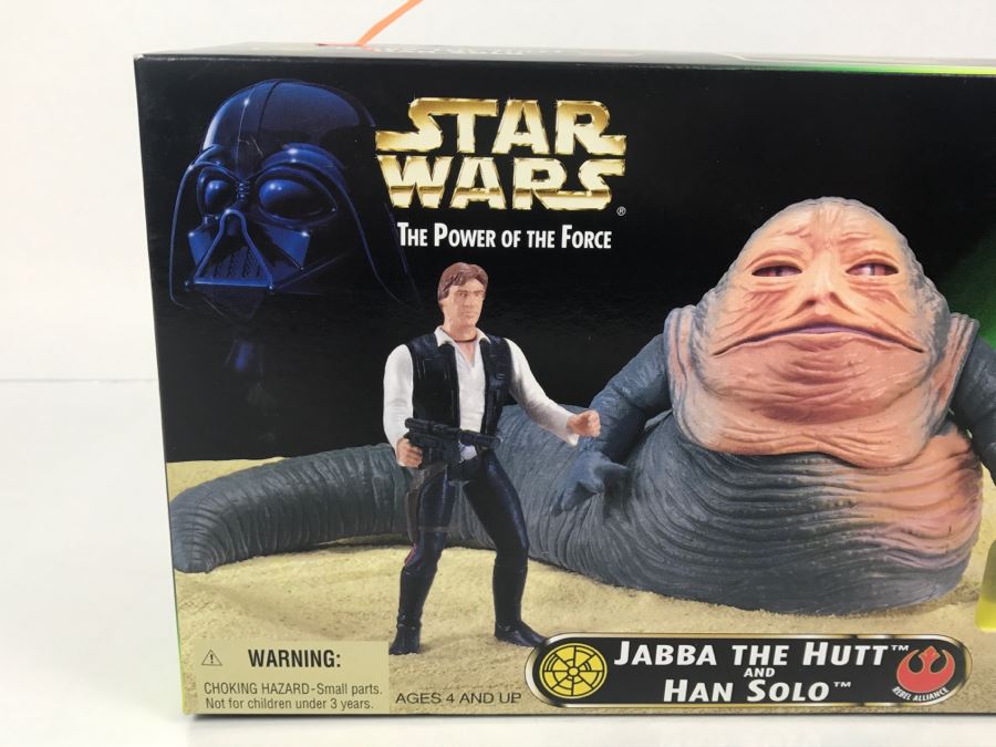 STAR WARS The Power Of The Force Jabba The Hutt And Han Solo Kenner Hasbro 1997 69645/69742 New in Box [Photo 5]