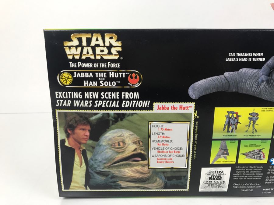 STAR WARS The Power Of The Force Jabba The Hutt And Han Solo Kenner Hasbro 1997 69645/69742 New in Box [Photo 13]