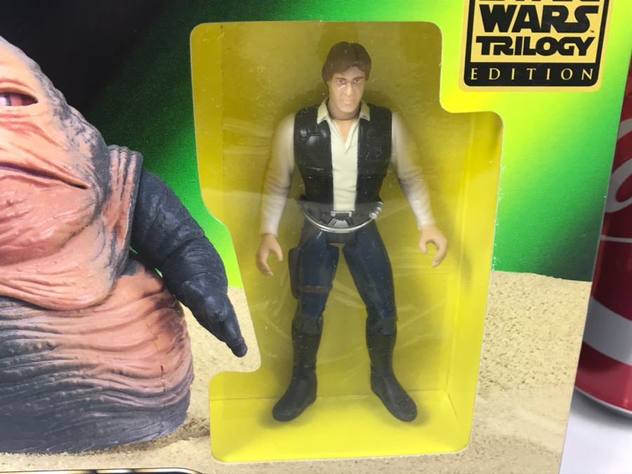 STAR WARS The Power Of The Force Jabba The Hutt And Han Solo Kenner Hasbro 1997 69645/69742 New in Box [Photo 3]