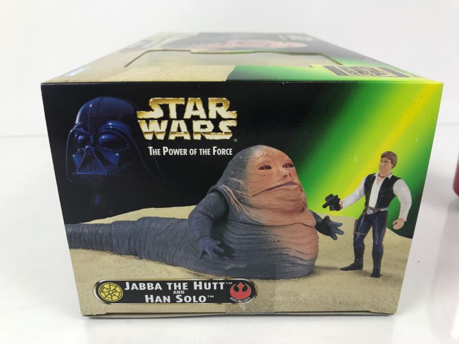 STAR WARS The Power Of The Force Jabba The Hutt And Han Solo Kenner Hasbro 1997 69645/69742 New in Box [Photo 14]
