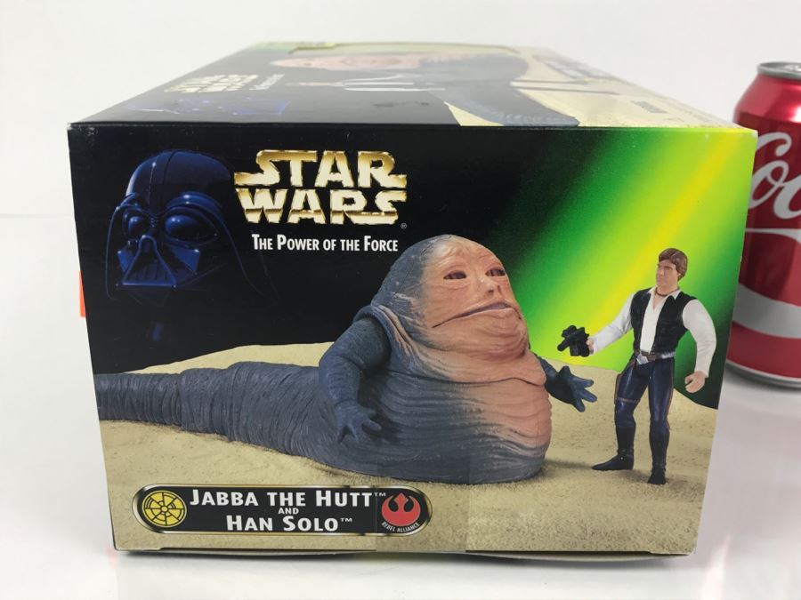 STAR WARS The Power Of The Force Jabba The Hutt And Han Solo Kenner Hasbro 1997 69645/69742 New in Box [Photo 9]